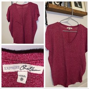 Express - X-Small - Oversized V Neck Shirt